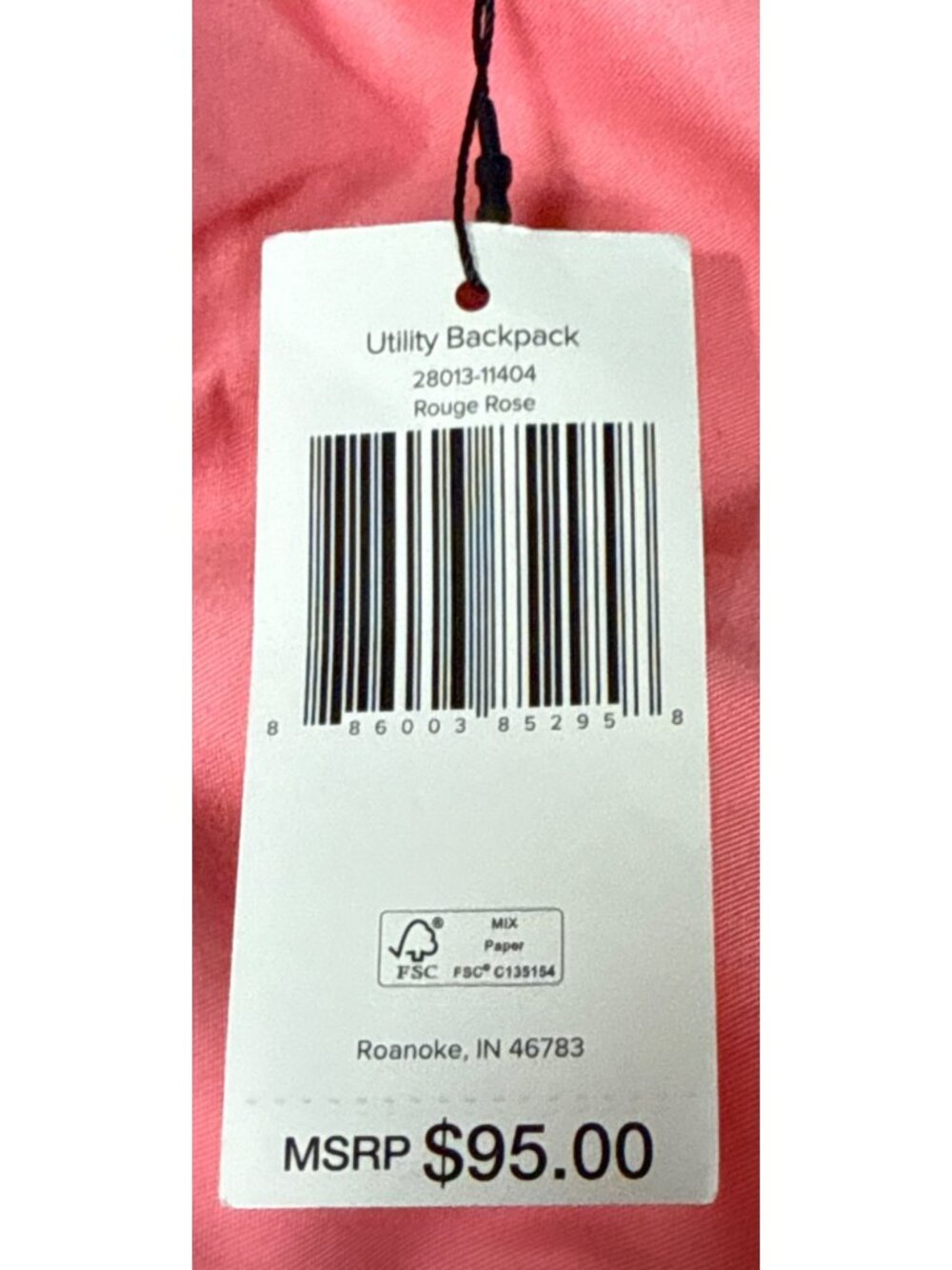 Vera Bradley Utility Backpack in Rouge Rose New with tag - Picture 3 of 4